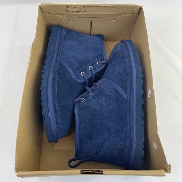 UGG Neumel New Navy Blue Suede Boots Mens Size 8 - Picture 12 of 12